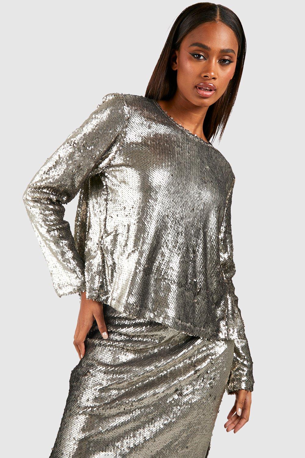 Sequin open best sale back top